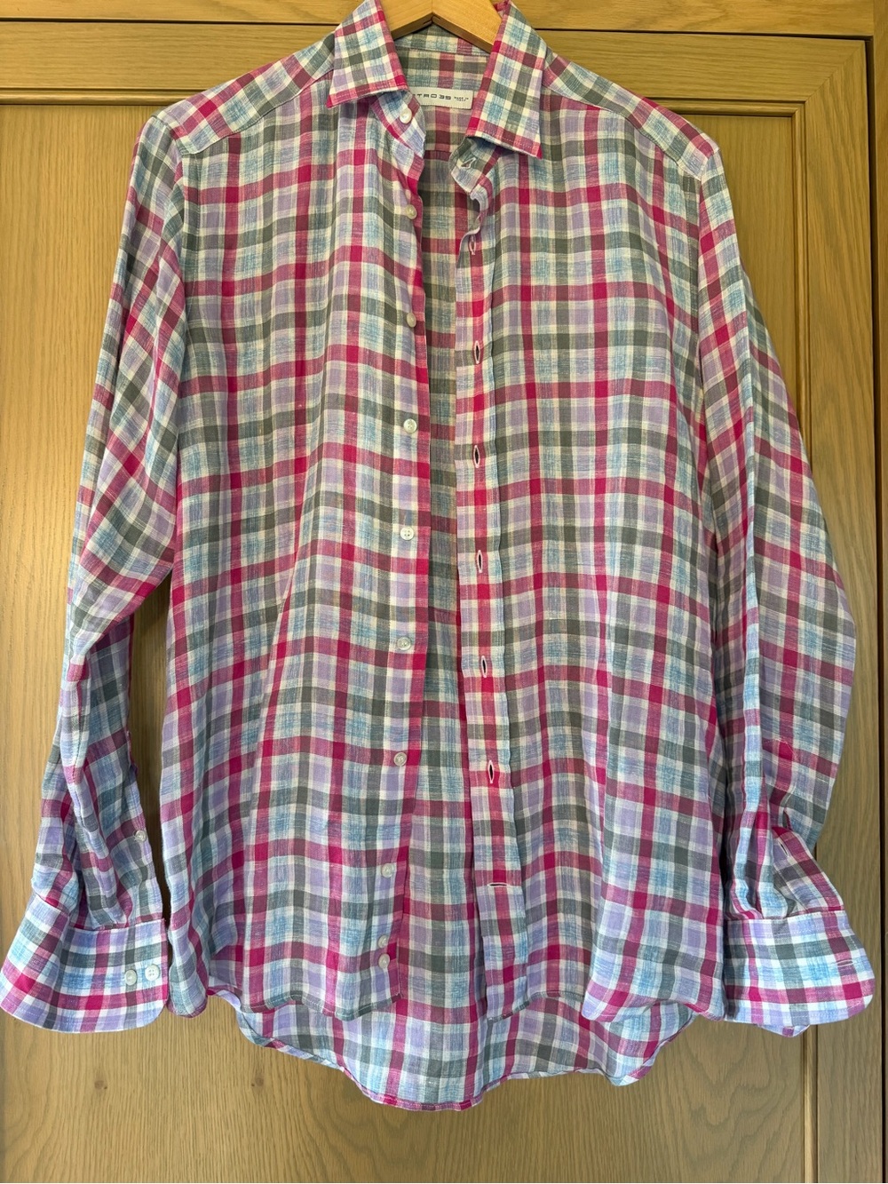 Etro 39 Made in Italy Linen Quiet Luxury Machine Wash Button Down / large